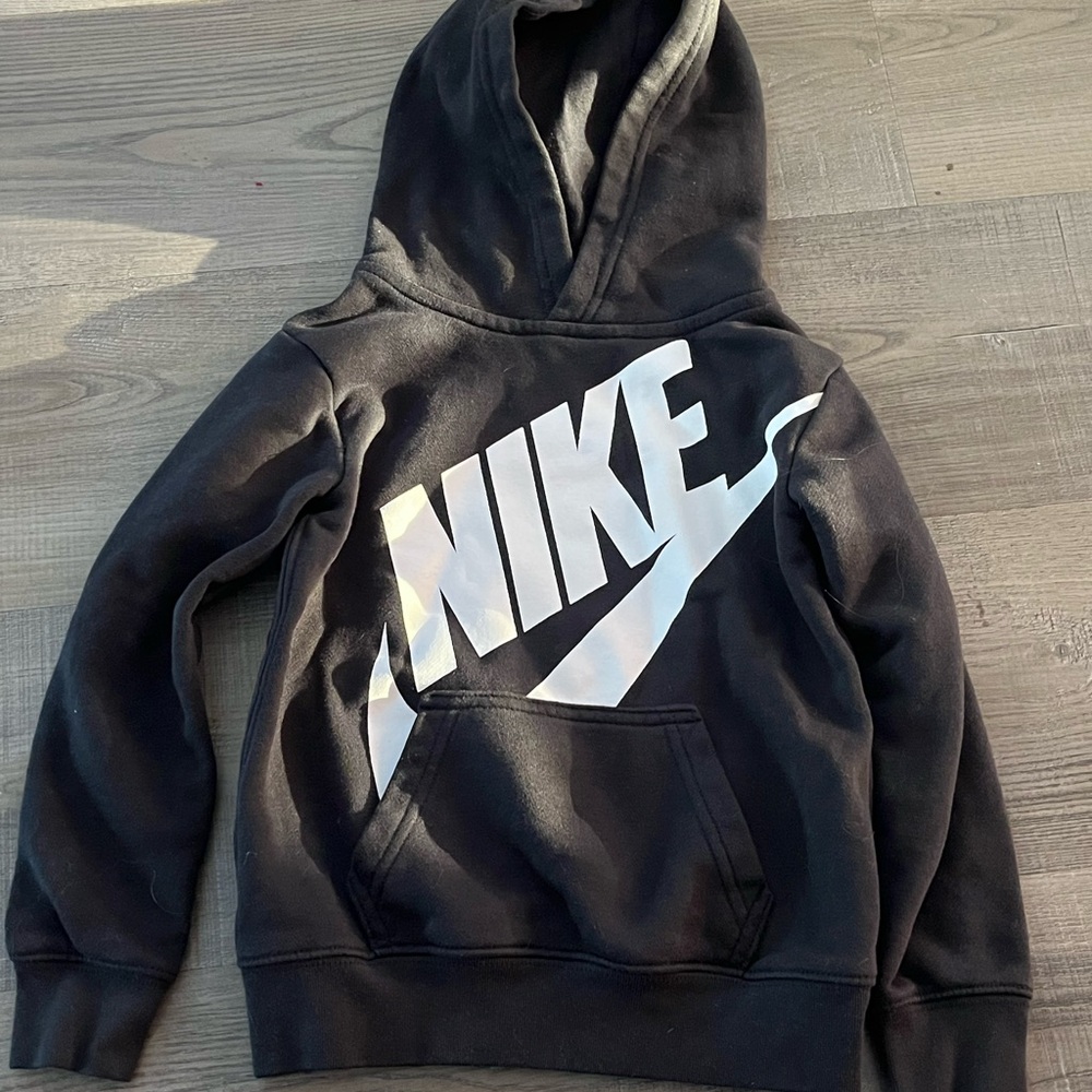 Nike Black Hoodie with Bold White Logo